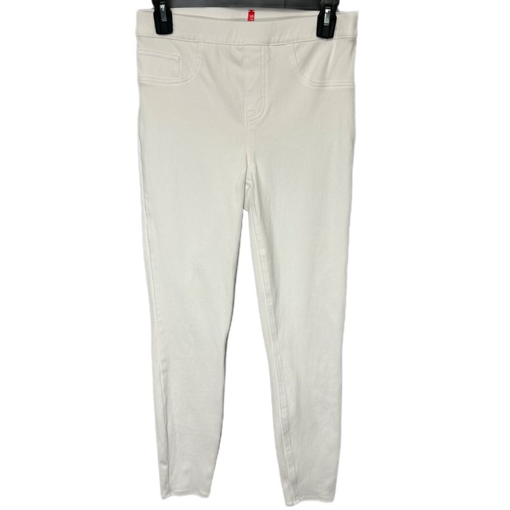 Spanx Women's White Jeanish Ankle Leggings Skinny Legs Tommy Control Sz Medium